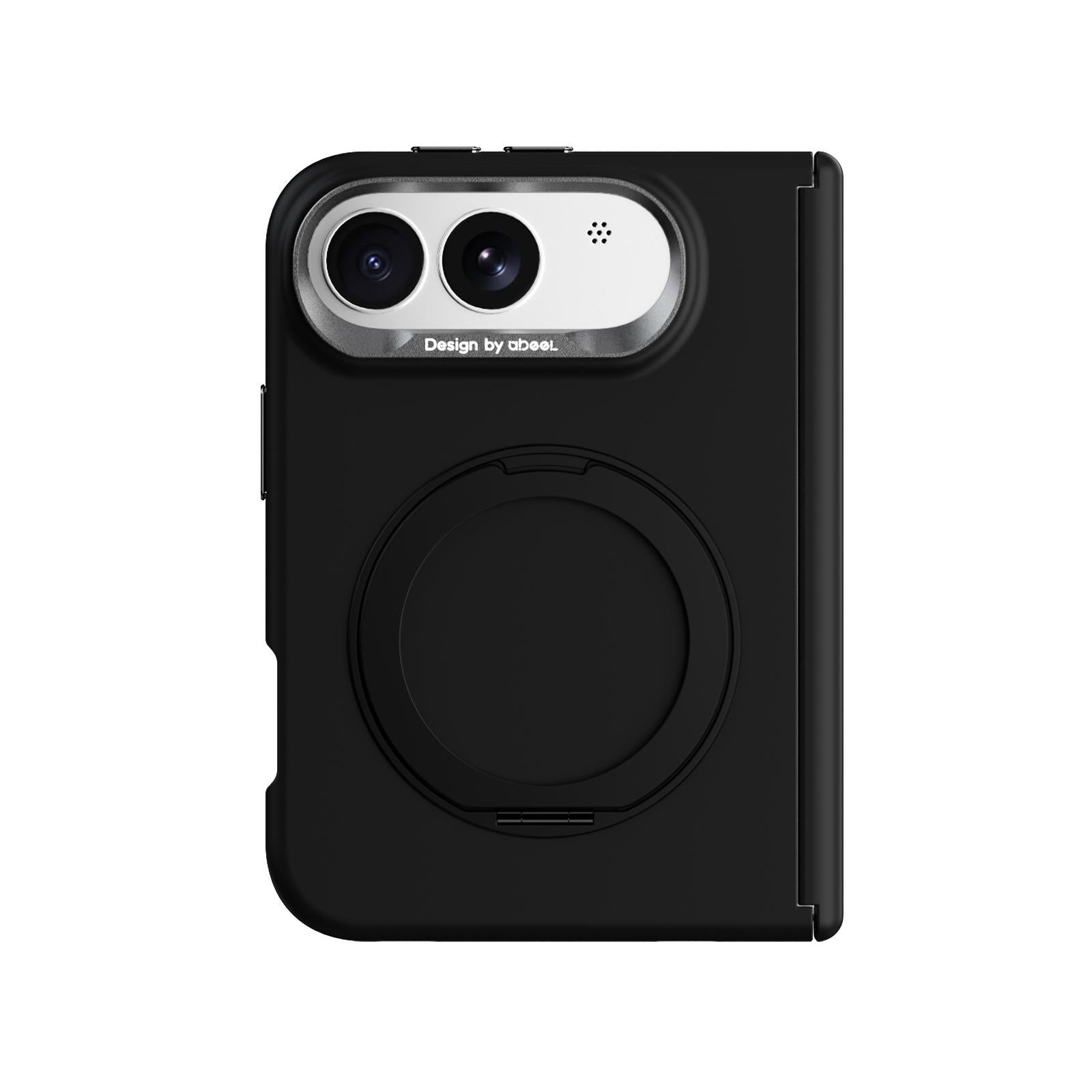 Compatible with iPhone Duo ABEEL Lightweight Zero Skin Feel Magnetic PC Phone Case with Holder - Black