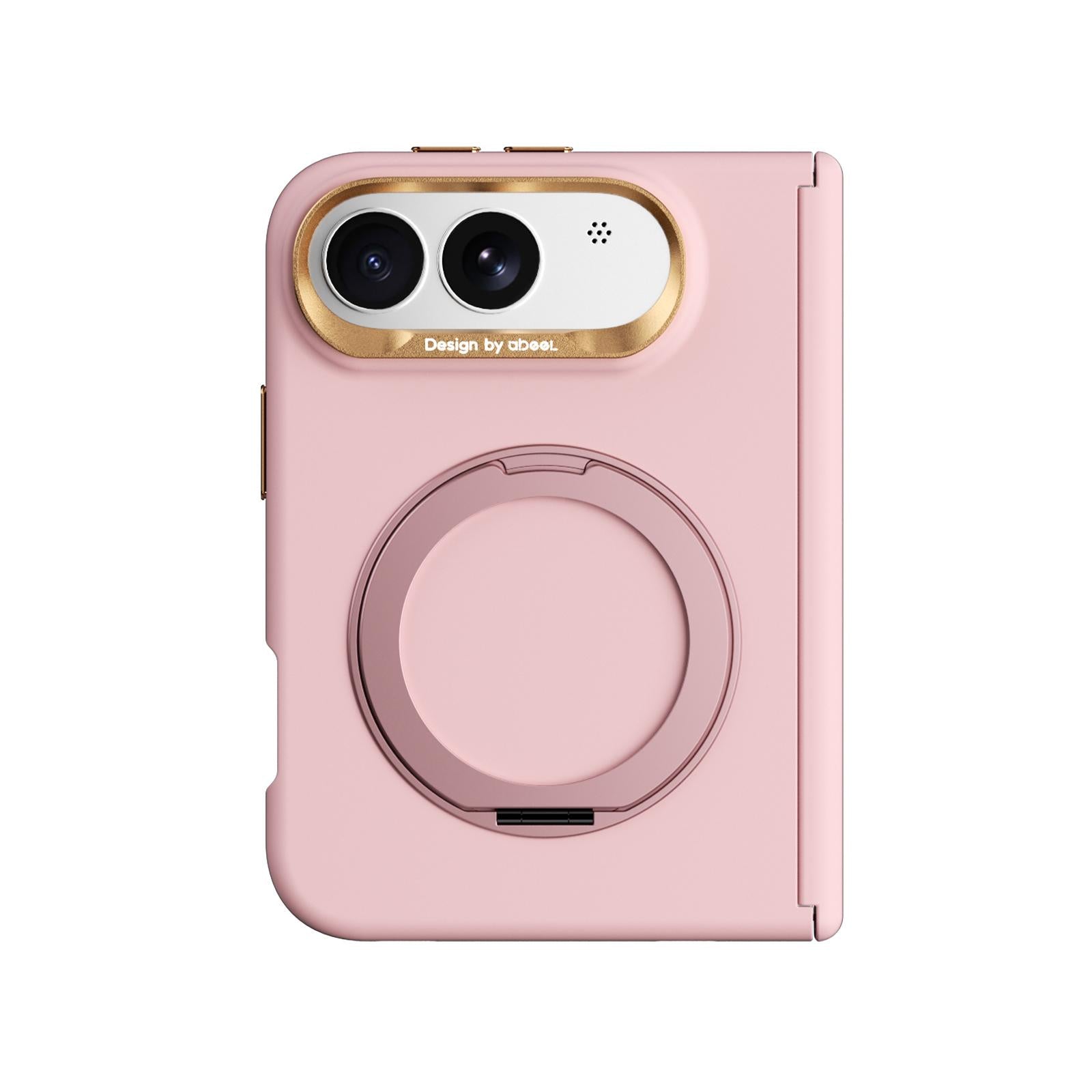 Compatible with iPhone Duo ABEEL Lightweight Zero Skin Feel Magnetic PC Phone Case with Holder - Pink