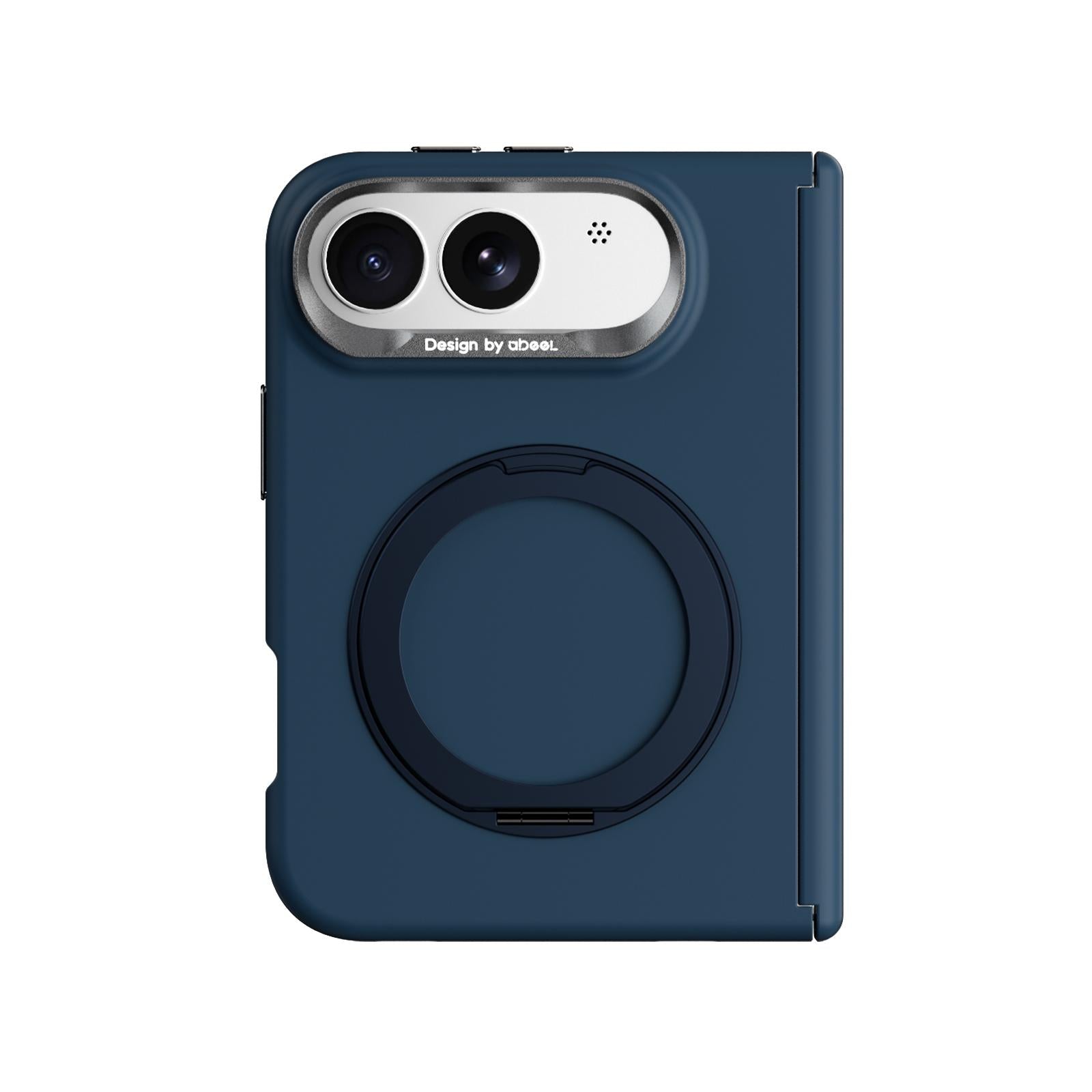 Compatible with iPhone Duo ABEEL Lightweight Zero Skin Feel Magnetic PC Phone Case with Holder - Blue