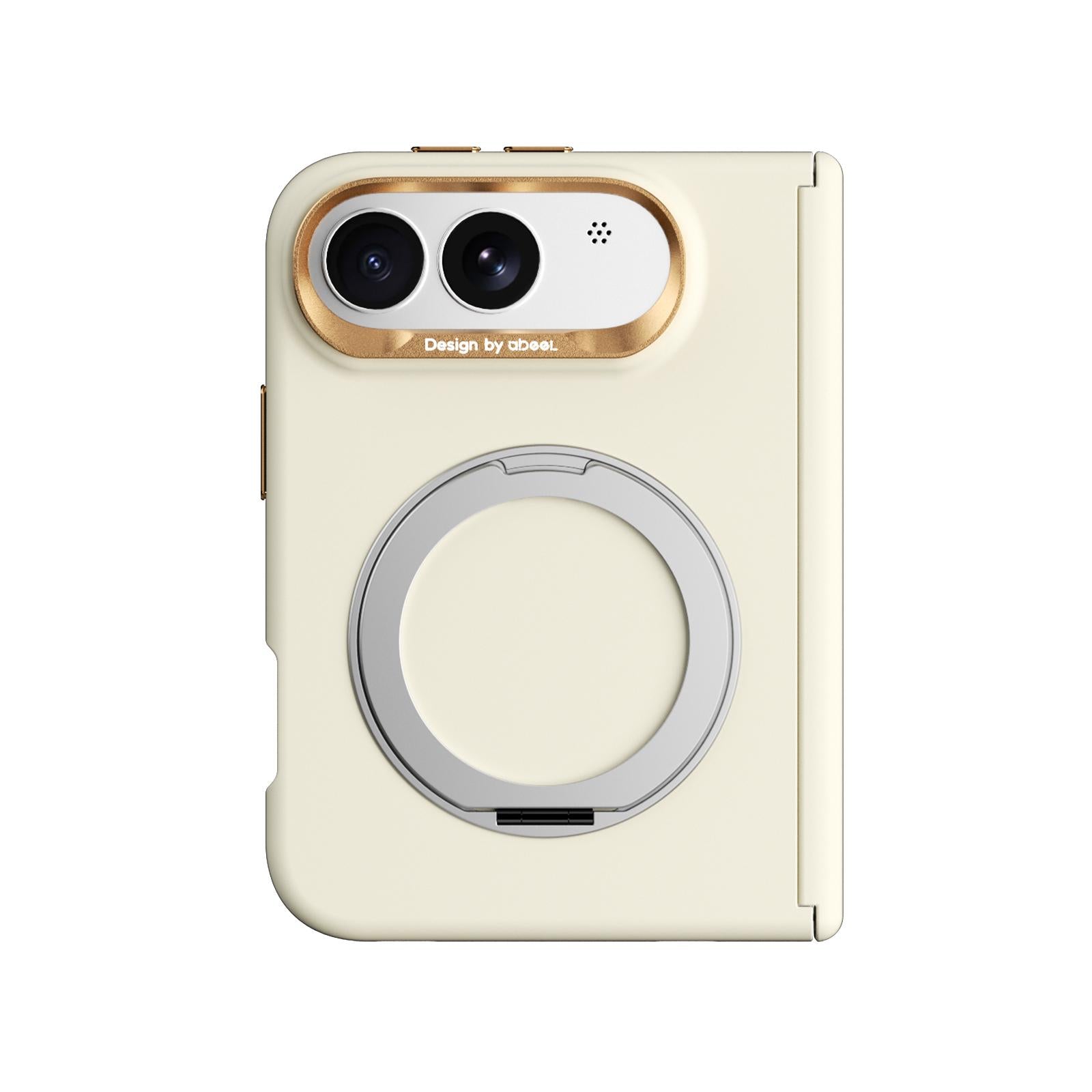 Compatible with iPhone Duo ABEEL Lightweight Zero Skin Feel Magnetic PC Phone Case with Holder - Yellow