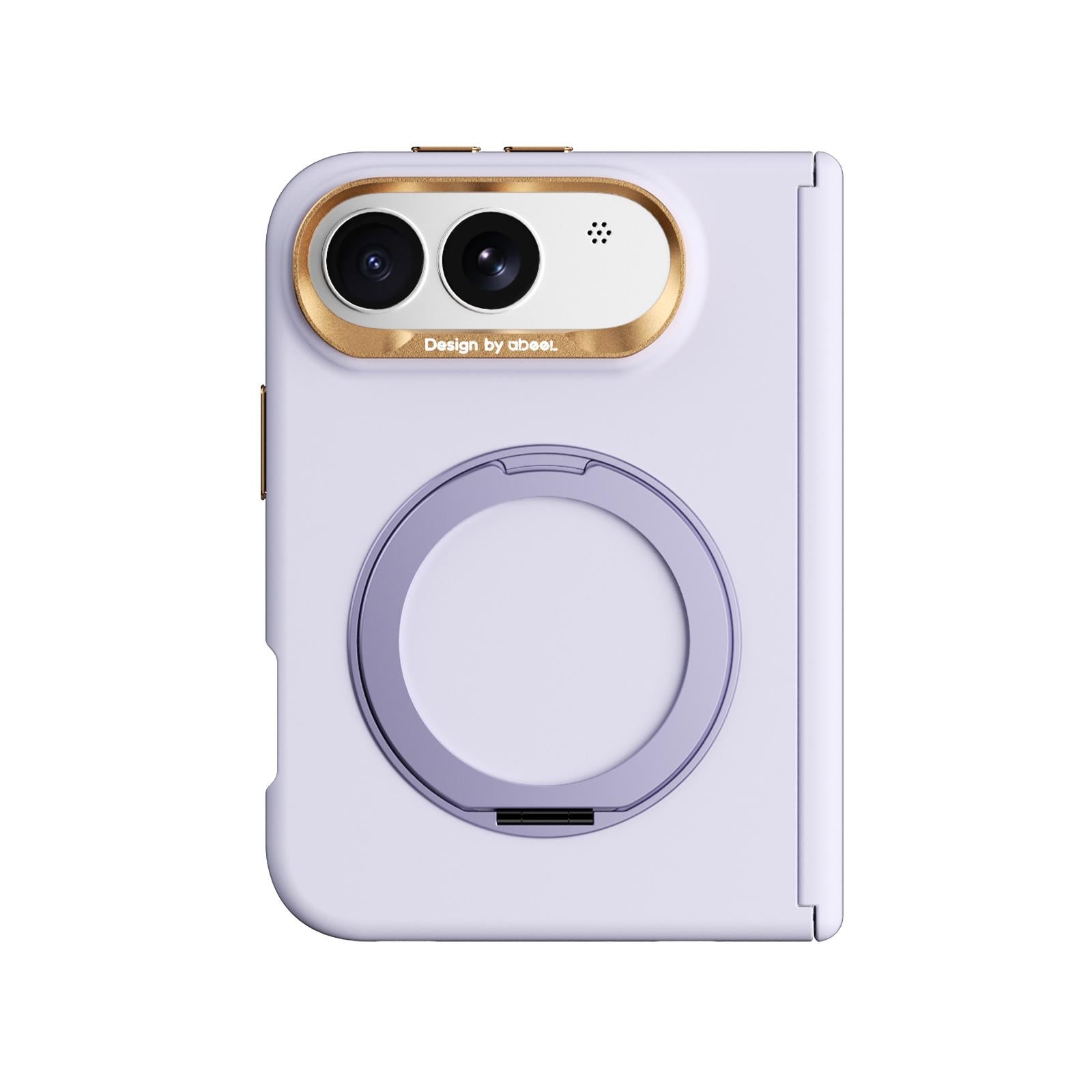 Compatible with iPhone Duo ABEEL Lightweight Zero Skin Feel Magnetic PC Phone Case with Holder - Lilac Purple