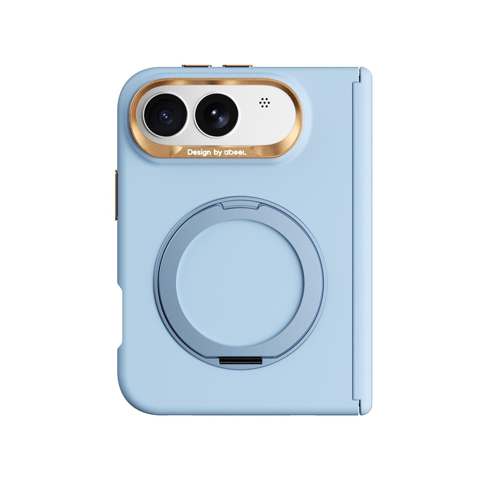 Compatible with iPhone Duo ABEEL Lightweight Zero Skin Feel Magnetic PC Phone Case with Holder - Sky Blue