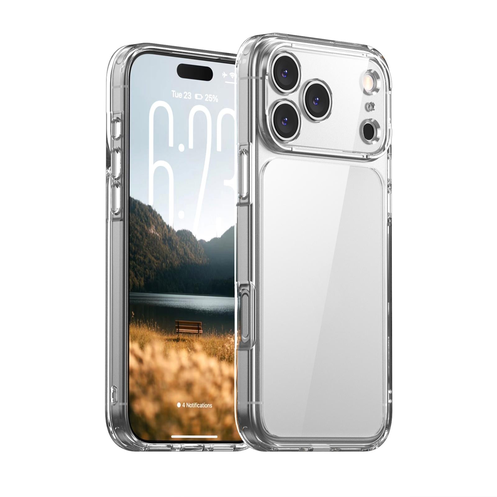 Compatible with iPhone 18 Pro iPAKY Aurora Series Precision-Cut Shockproof PC Dual-Layer TPU Phone Case - Transparent