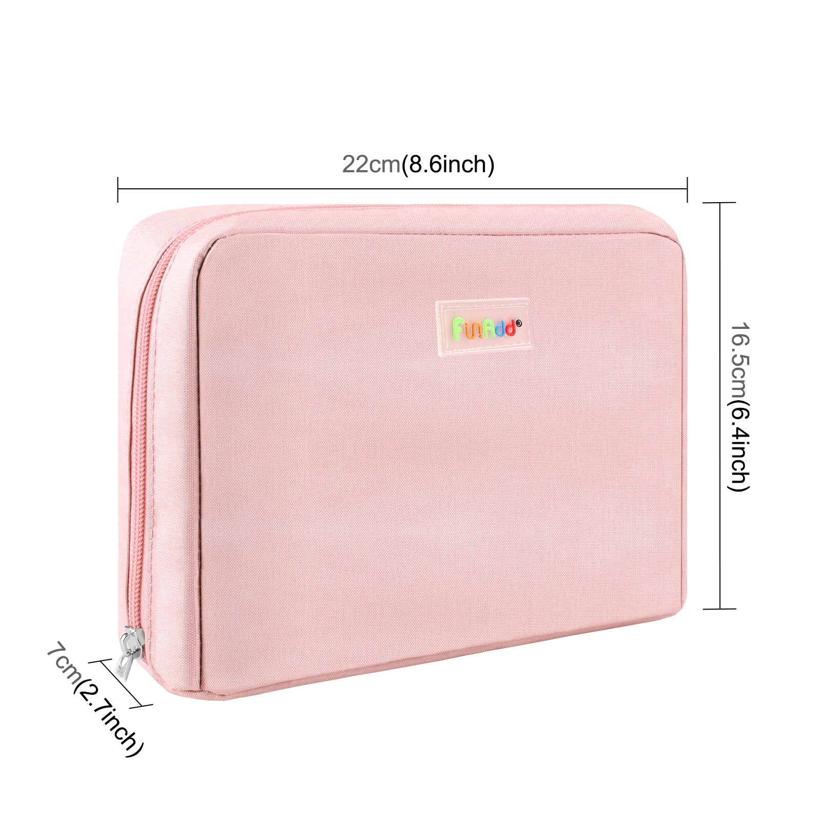 FunAdd Large-capacity Pencil Case Storage Organizer Ant ClothCosmetic Bag, Size: 230 x 170 x 75mm (Pink)