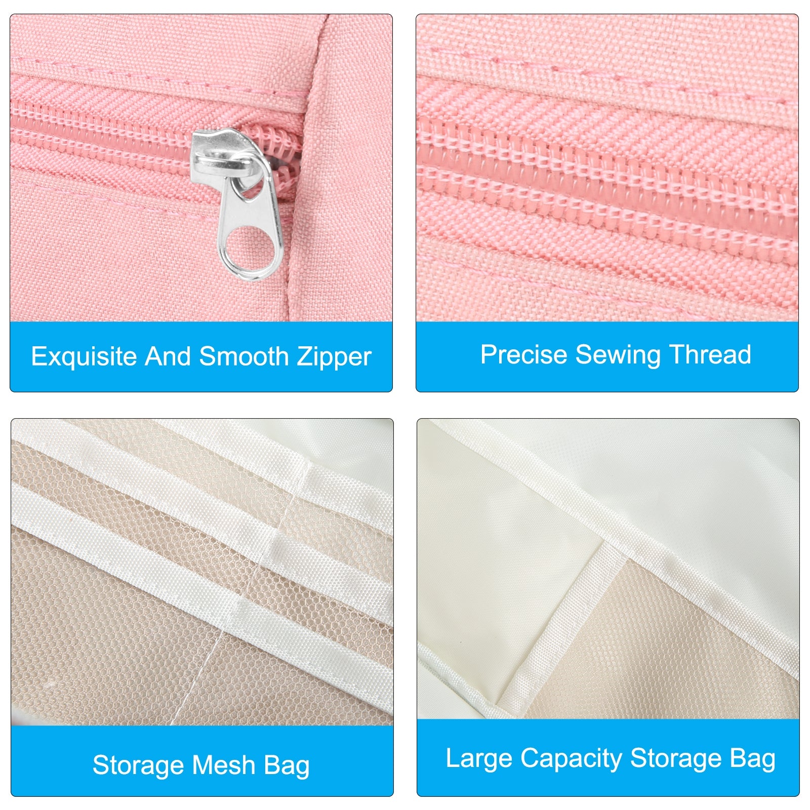 FunAdd Large-capacity Pencil Case Storage Organizer Ant ClothCosmetic Bag, Size: 230 x 170 x 75mm (Pink)