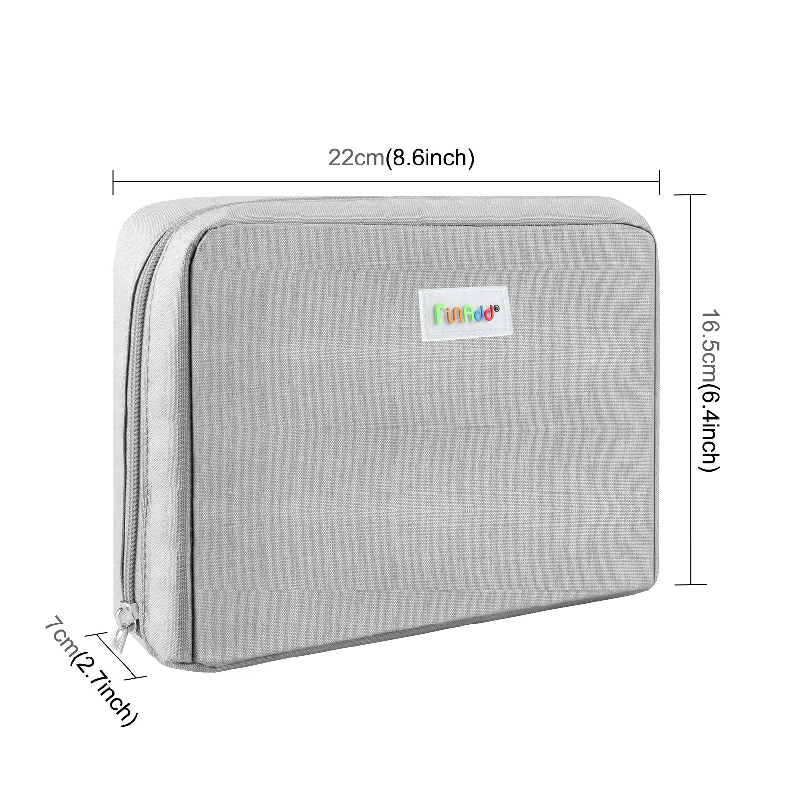 FunAdd Large-capacity Pencil Case Storage Organizer Ant Cloth Cosmetic Bag, Size: 230 x 170 x 75mm (Grey)