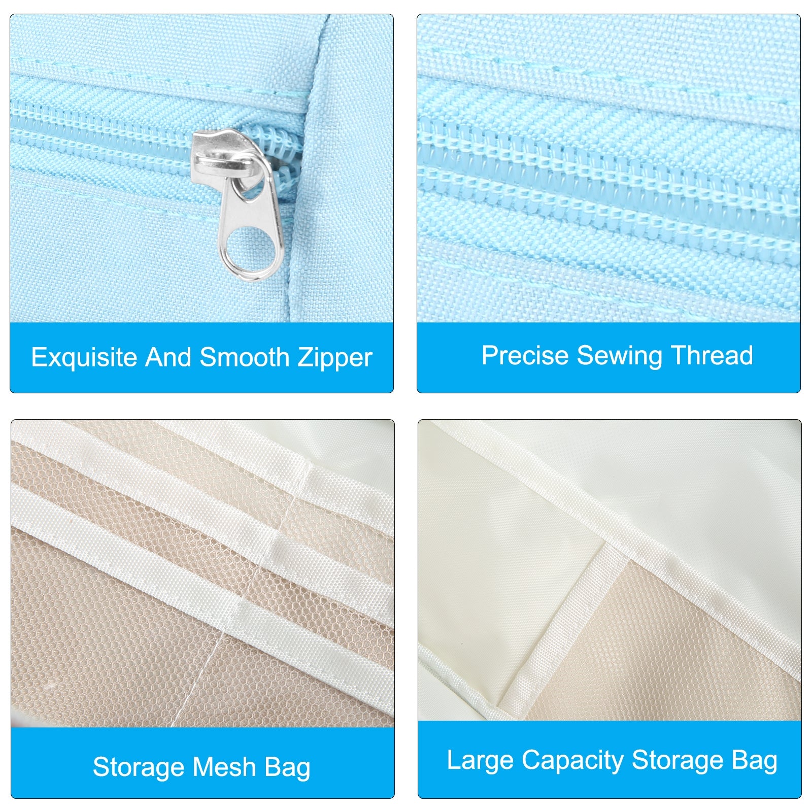 FunAdd Large-capacity Pencil Case Storage Organizer Ant ClothCosmetic Bag, Size: 230 x 170 x 75mm (Light Blue)