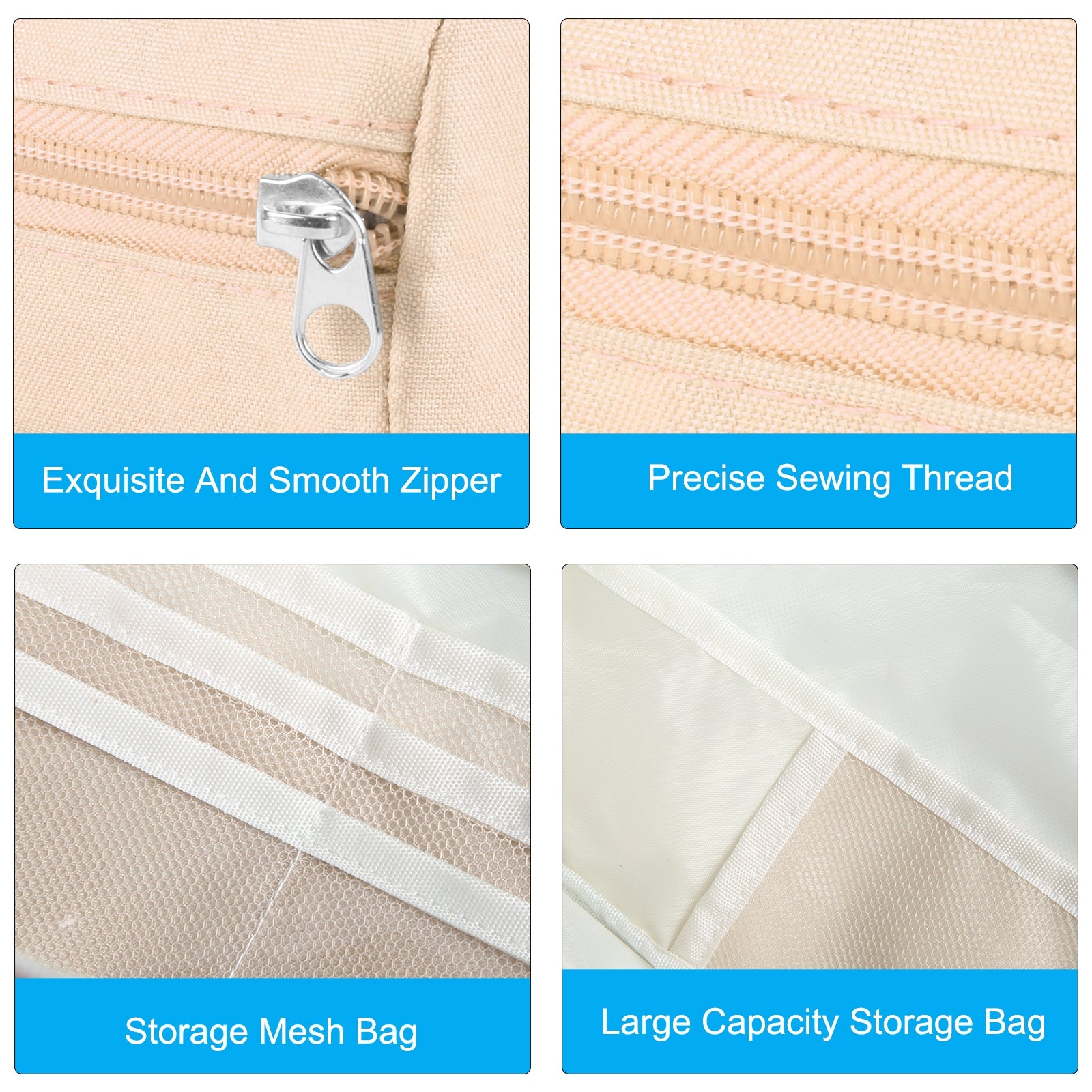 FunAdd Large-capacity Pencil Case Storage Organizer Ant Cloth Cosmetic Bag, Size: 230 x 170 x 75mm (Apricot)