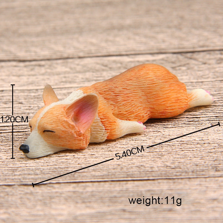 Home Decoration Lovely Rrunk on Sleep Corgi 3D Fridge Paste, NO Magnetic