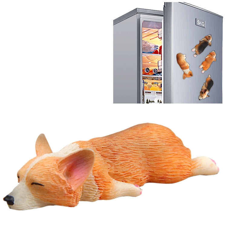 Home Decoration Lovely Rrunk on Sleep Corgi 3D Fridge Paste, NO Magnetic