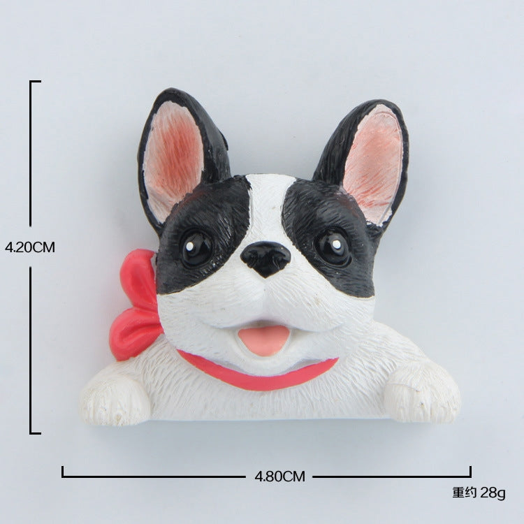Home Decoration Originality French Bulldog Tie 3D Fridge Paste, NO Magnetic