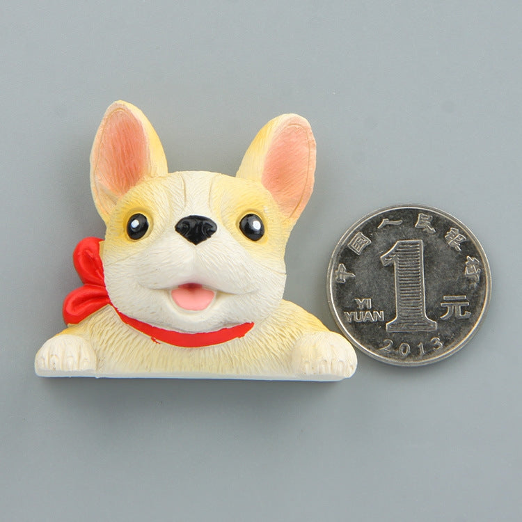 Home Decoration Originality French Bulldog Tie 3D Fridge Paste, NO Magnetic