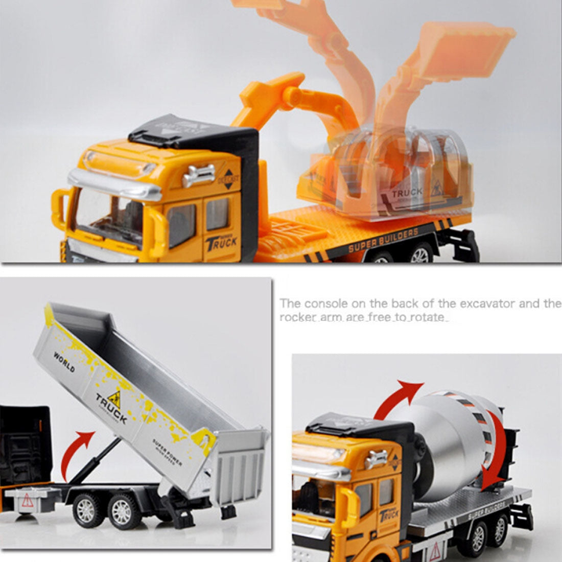 2 PCS Simulation Toy Car 1:48 Alloy Engineering Vehicle Children Toy Random Delivery