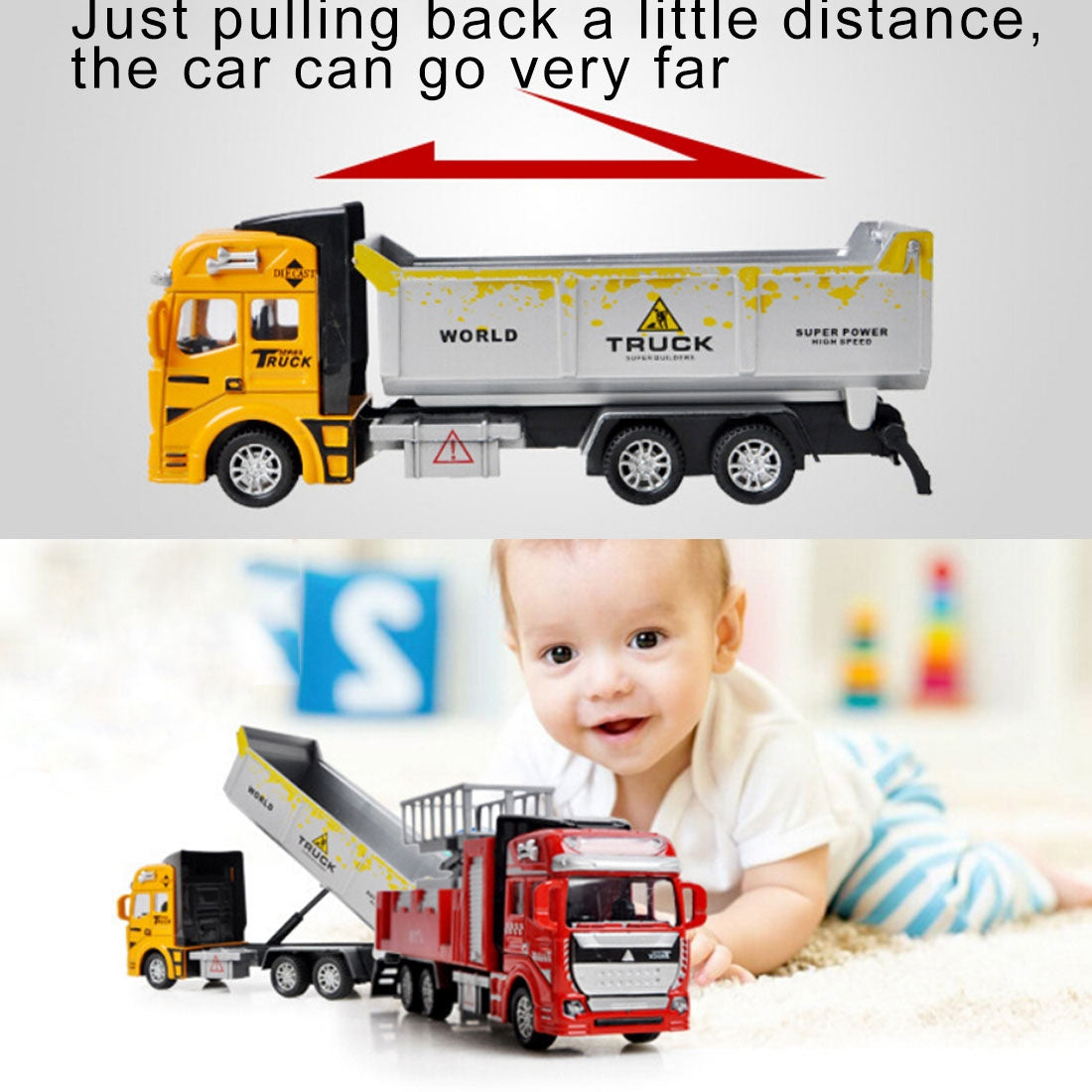 2 PCS Simulation Toy Car 1:48 Alloy Engineering Vehicle Children Toy Random Delivery