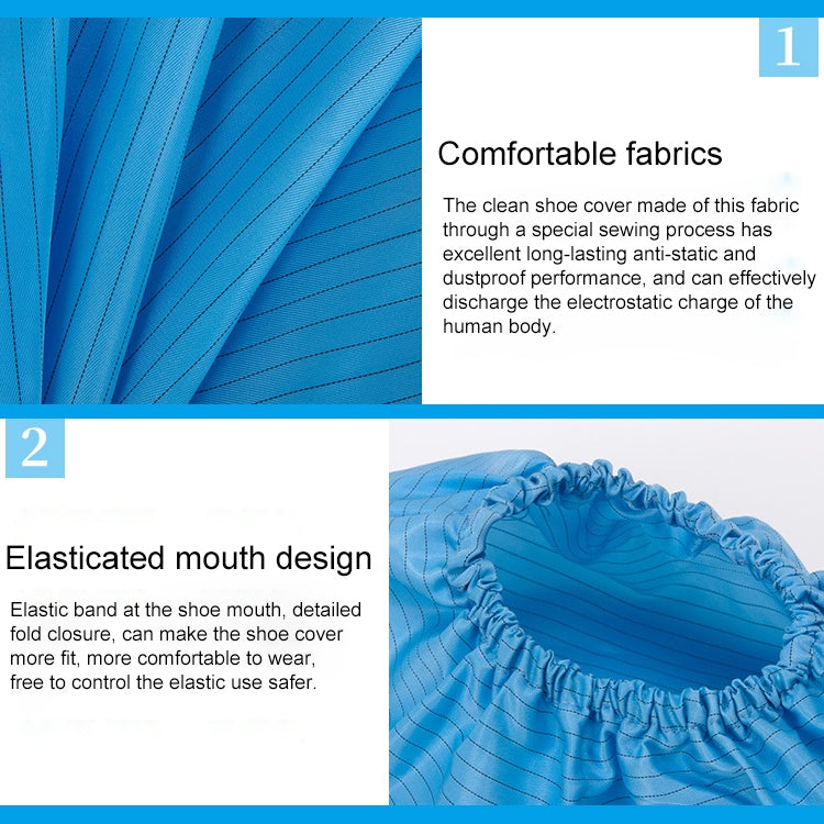 2 Sets Anti-static Striped Shoe Cover, Size?Free Size