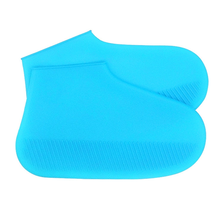 Waterproof Antiskid Silicone Outdoor Rainboots Shoes Cover, Size: S (25-33)(Sky Blue)
