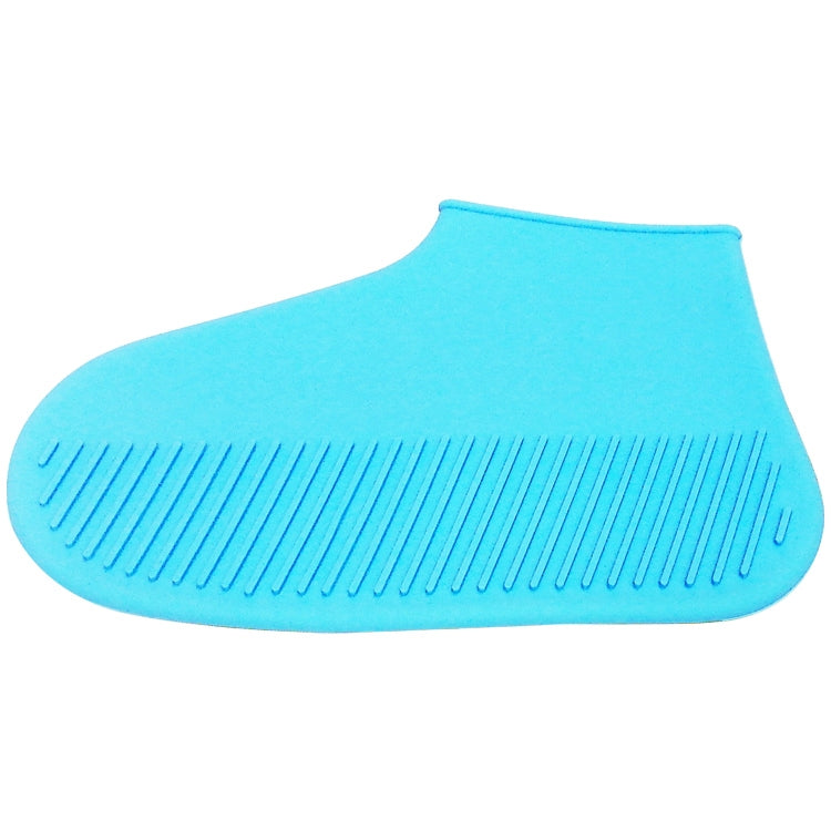 Waterproof Antiskid Silicone Outdoor Rainboots Shoes Cover, Size: S (25-33)(Sky Blue)