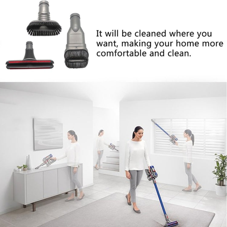 XD969 3 in 1 Round Brush + Stiff Brush + Bed Brush for Dyson Vacuum Cleaner