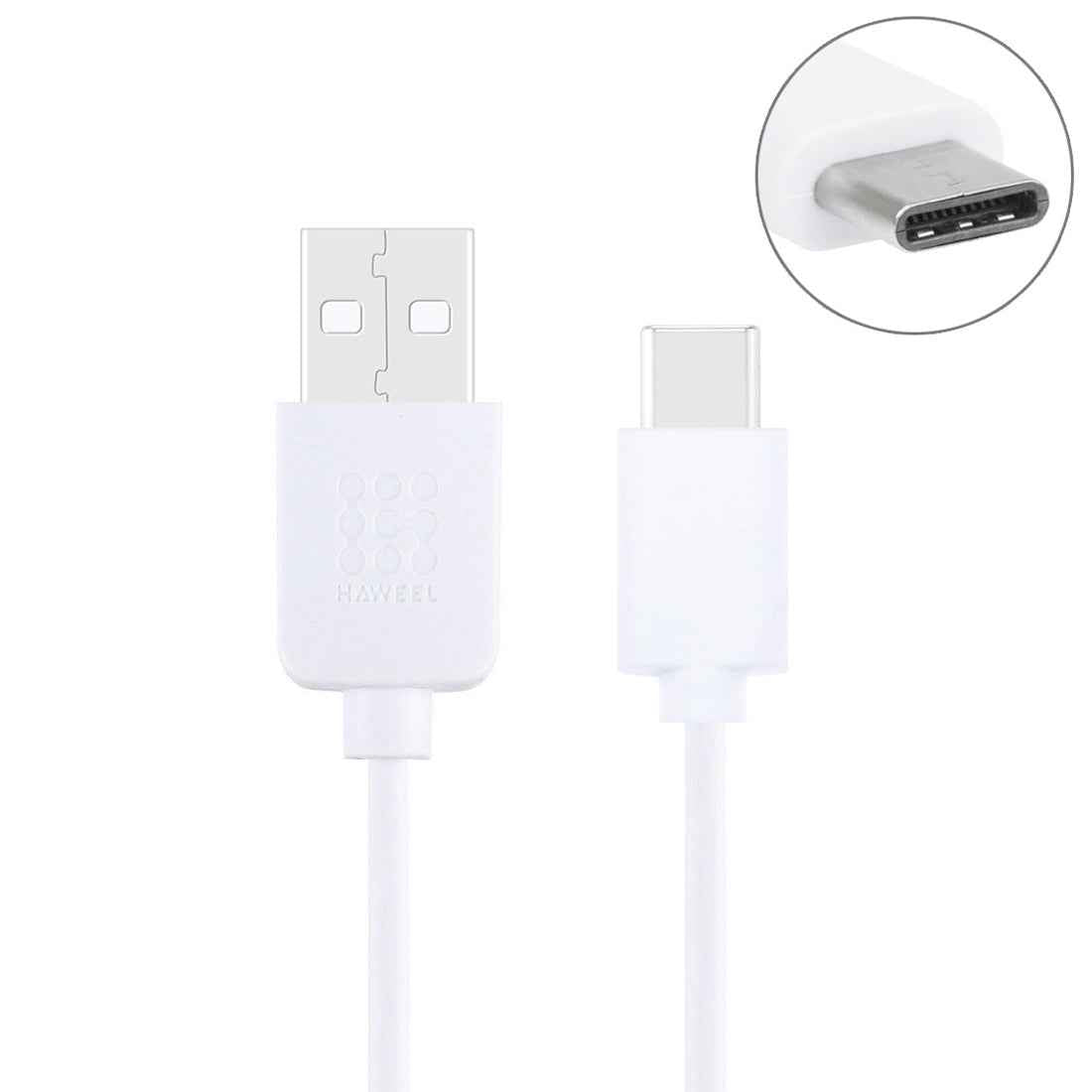 Uniqbuy For HAWEEL 1m USB-C / Type-C to USB 2.0 Data & Charging Cable(White)