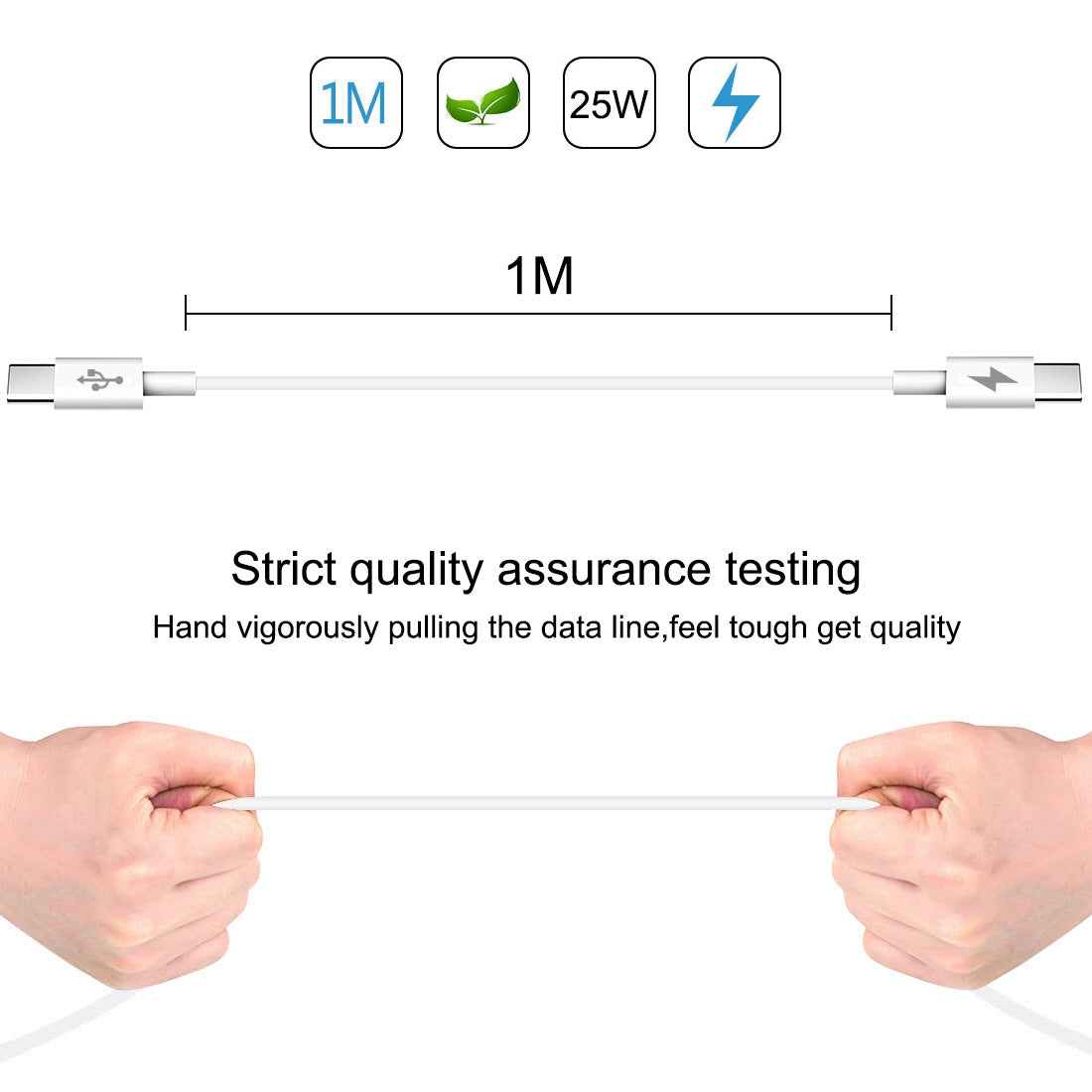Uniqbuy For HAWEEL 25W 3A Type-C / USB-C to Type-C / USB-C PD Fast Charging Data Cable, Length: 1m