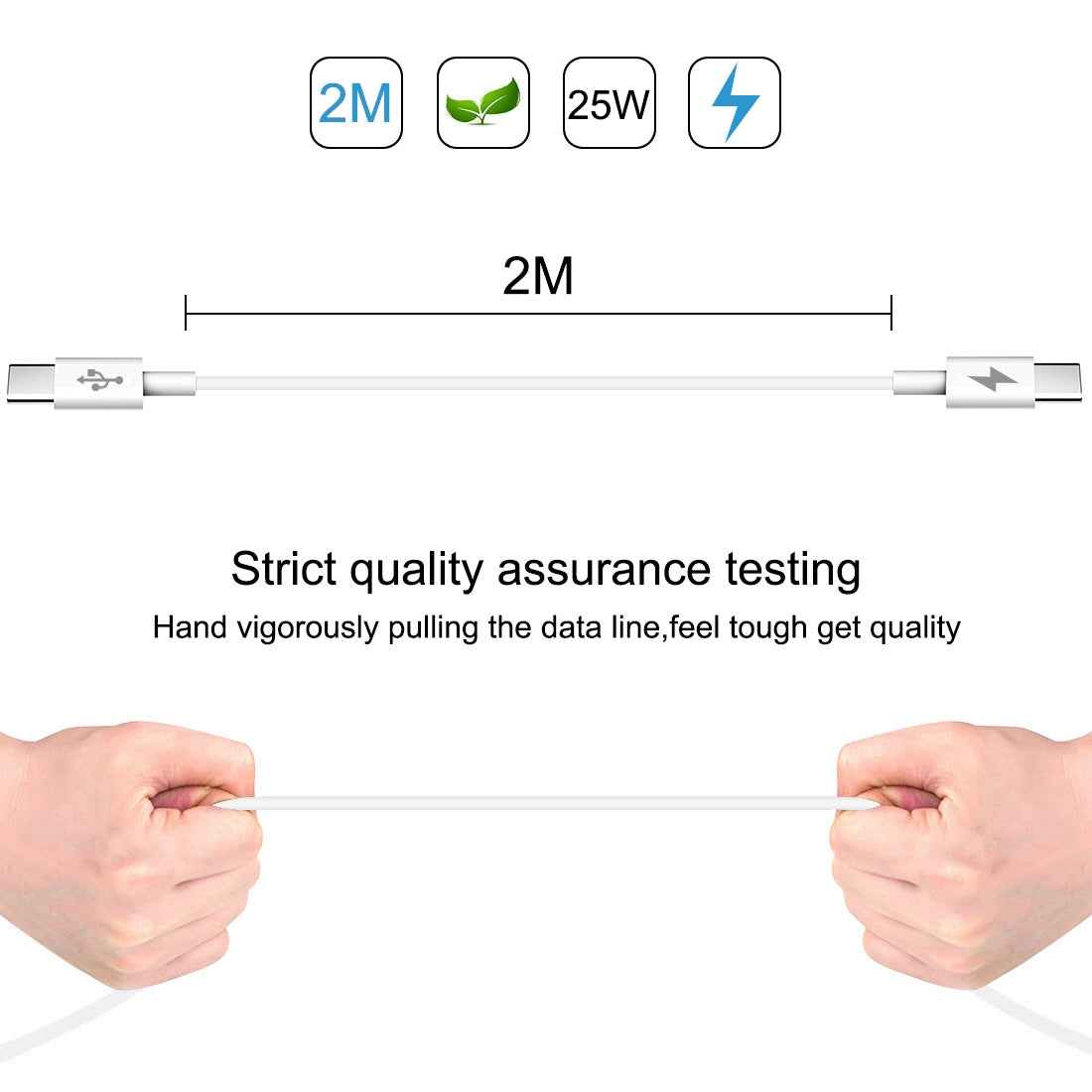 Uniqbuy For HAWEEL 25W 3A Type-C / USB-C to Type-C / USB-C PD Fast Charging Data Cable, Length: 2m