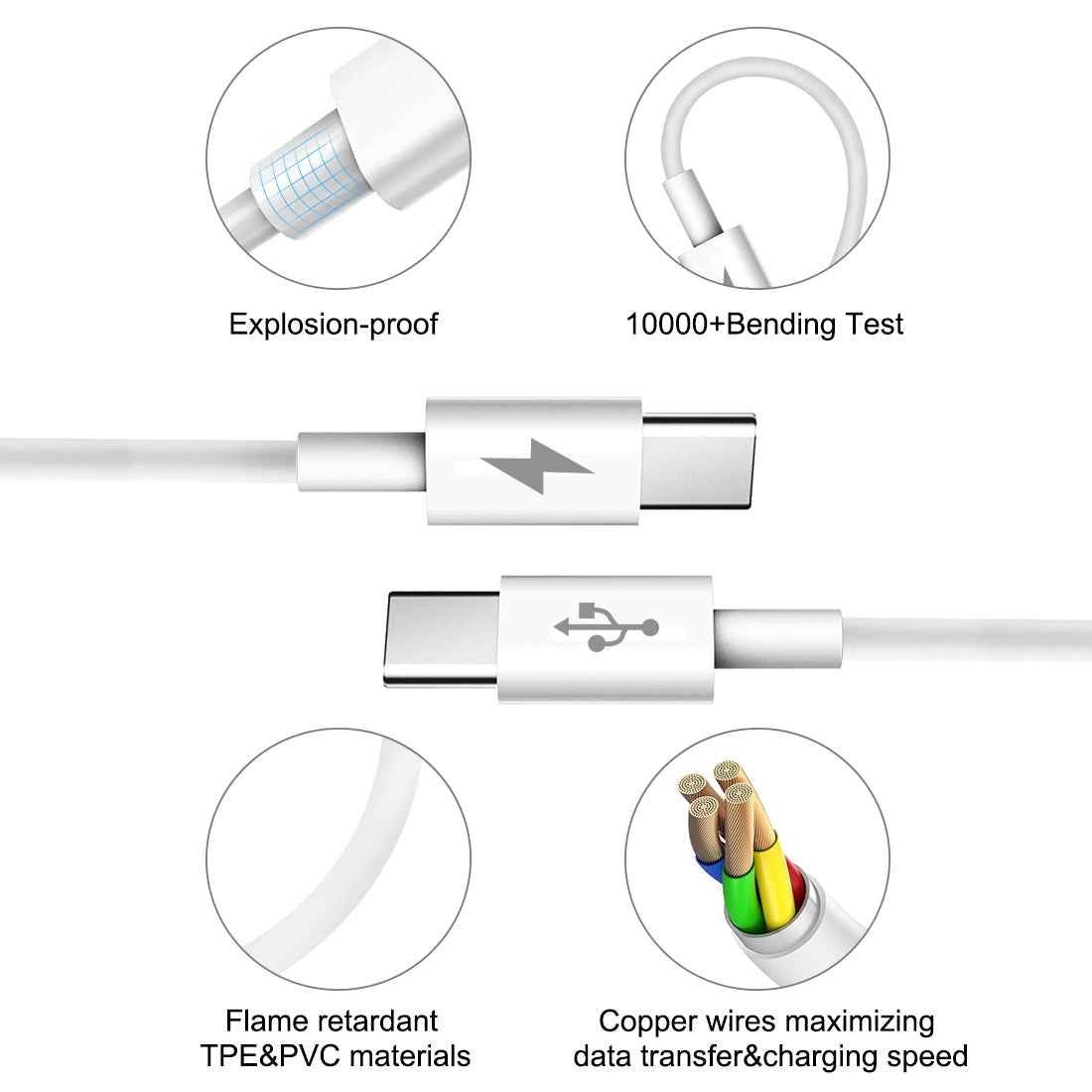 Uniqbuy For HAWEEL 25W 3A Type-C / USB-C to Type-C / USB-C PD Fast Charging Data Cable, Length: 2m