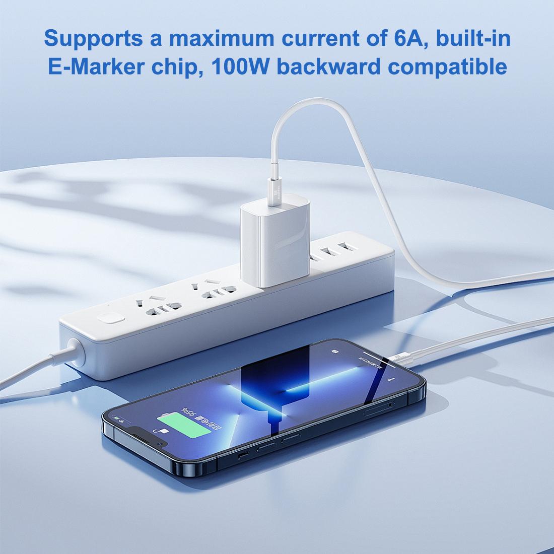 HAWEEL 100W 6A USB-C / Type-C to USB-C / Type-C Fast Charging Data Cable, Length: 1.52m