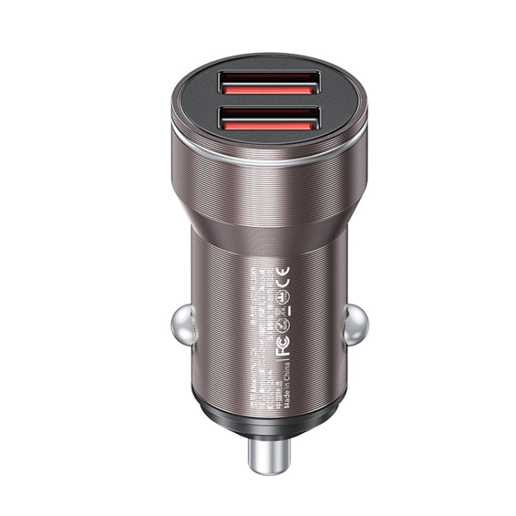 WK WP-C43 Staroad Series 15W Dual USB Car Charger(Coffee)