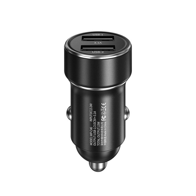 WK WP-C46 Staroad Series Vieyie 15W Dual-USB Car Charger (Black)