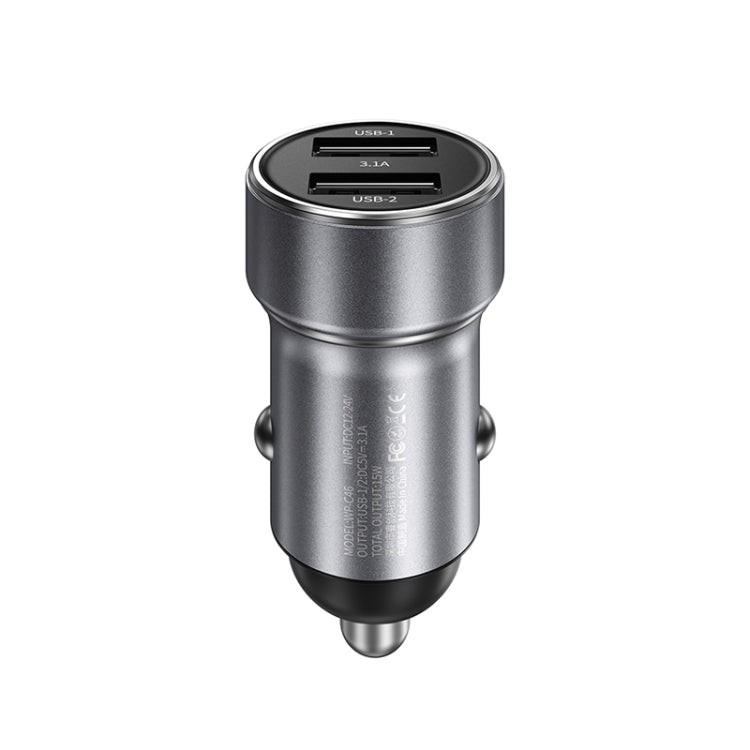 WK WP-C46 Staroad Series Vieyie 15W Dual-USB Car Charger (Grey)