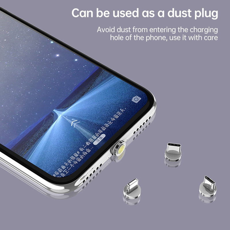 4 in 1 3A 8 Pin & USB-C / Type-C & Micro USB Zinc Alloy Magnetic Charging Head + USB-C / Type-C Magnetic Charging Adapter Set (Black)