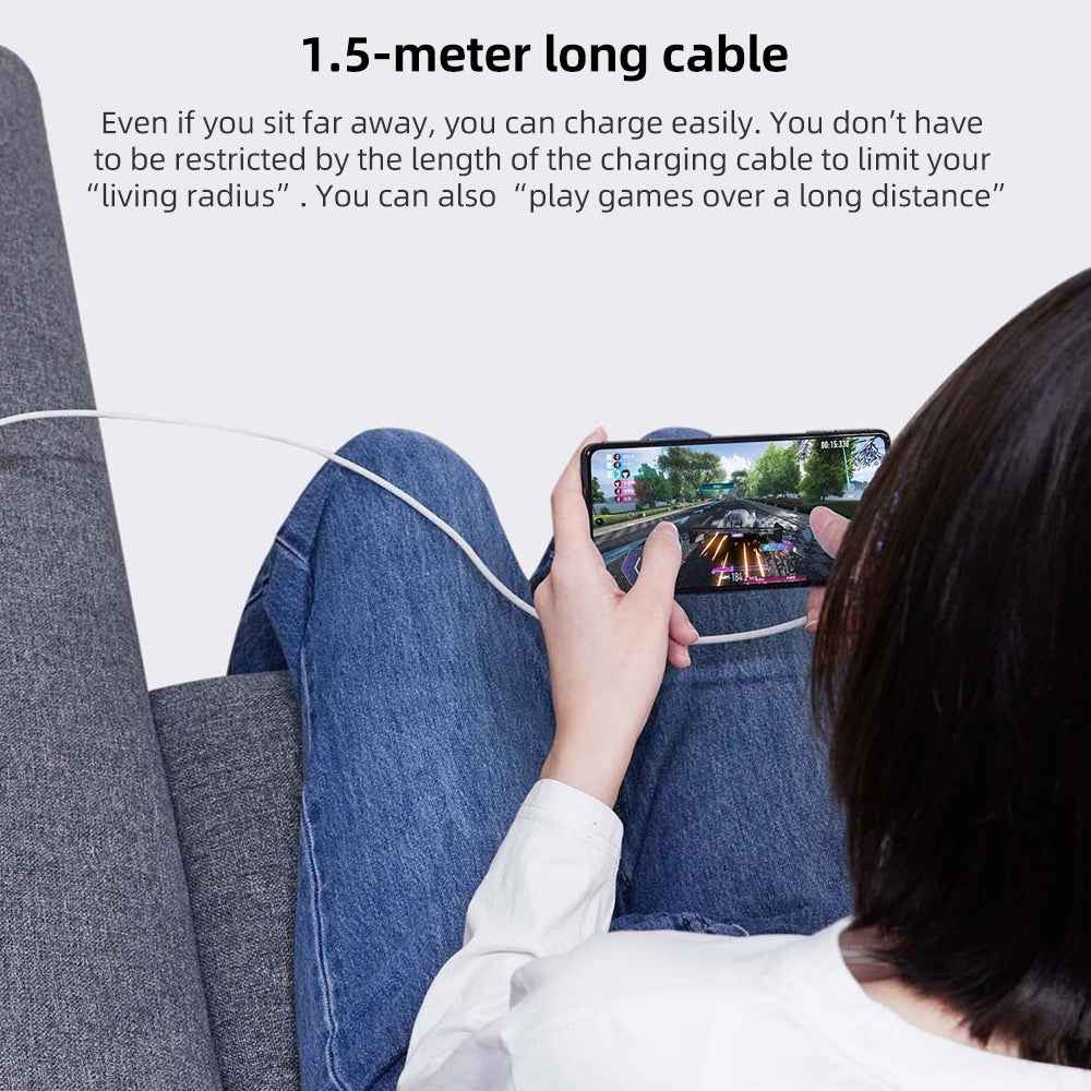 Uniqbuy For Original Xiaomi 6A USB to USB-C / Type-C 90 Degree Elbow Fast Charging Data Cable, Length: 1.5m