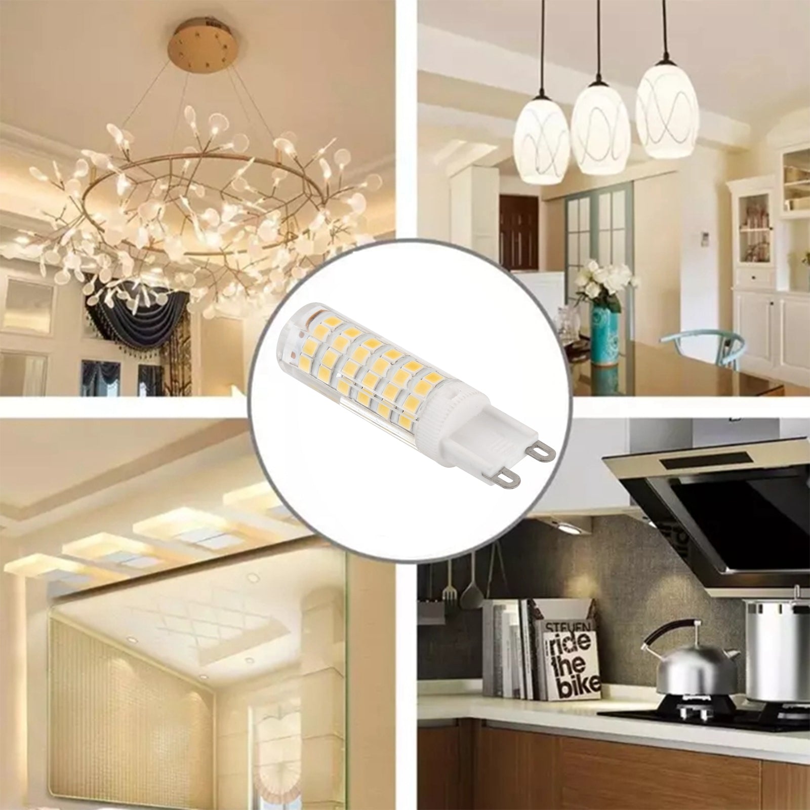 G9 75 LEDs SMD 2835 LED Corn Light Bulb, AC 220V (Warm White)