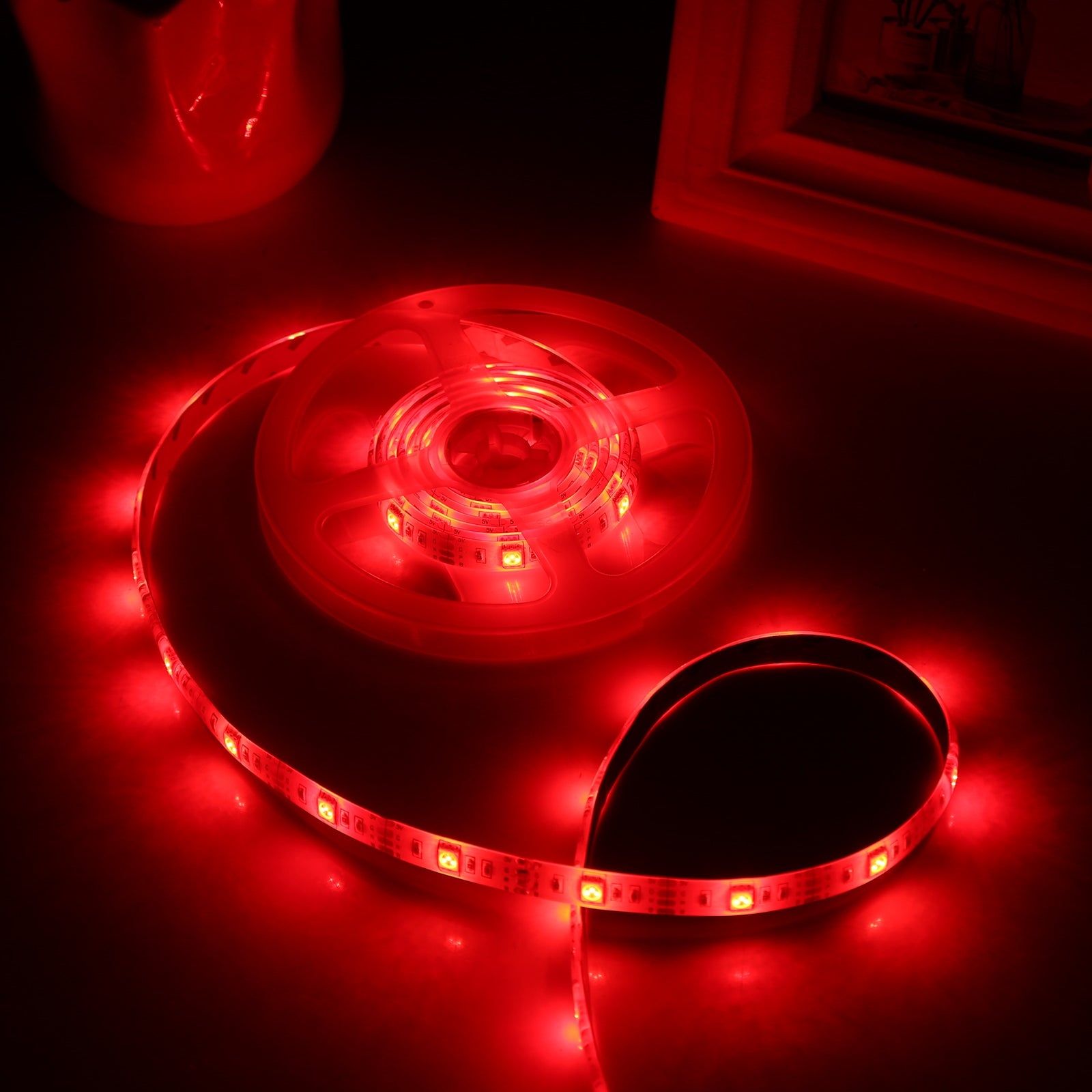 USB 5050 SMD LED Red Light Waterproof Epoxy Rope Light, 30 LED/m, DC 5V, Length: 2m