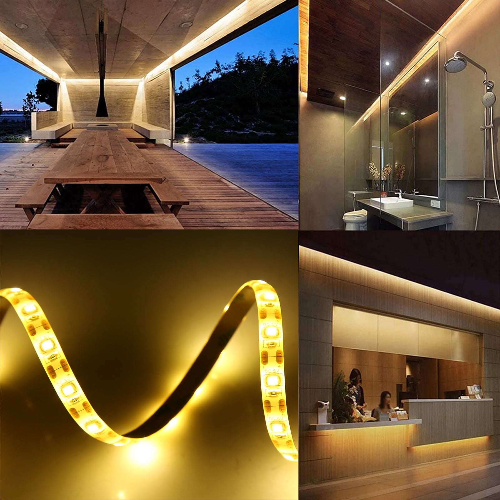 USB 2835 SMD LED Warm Light Waterproof Epoxy Rope Light, DC 5V, Length: 50cm