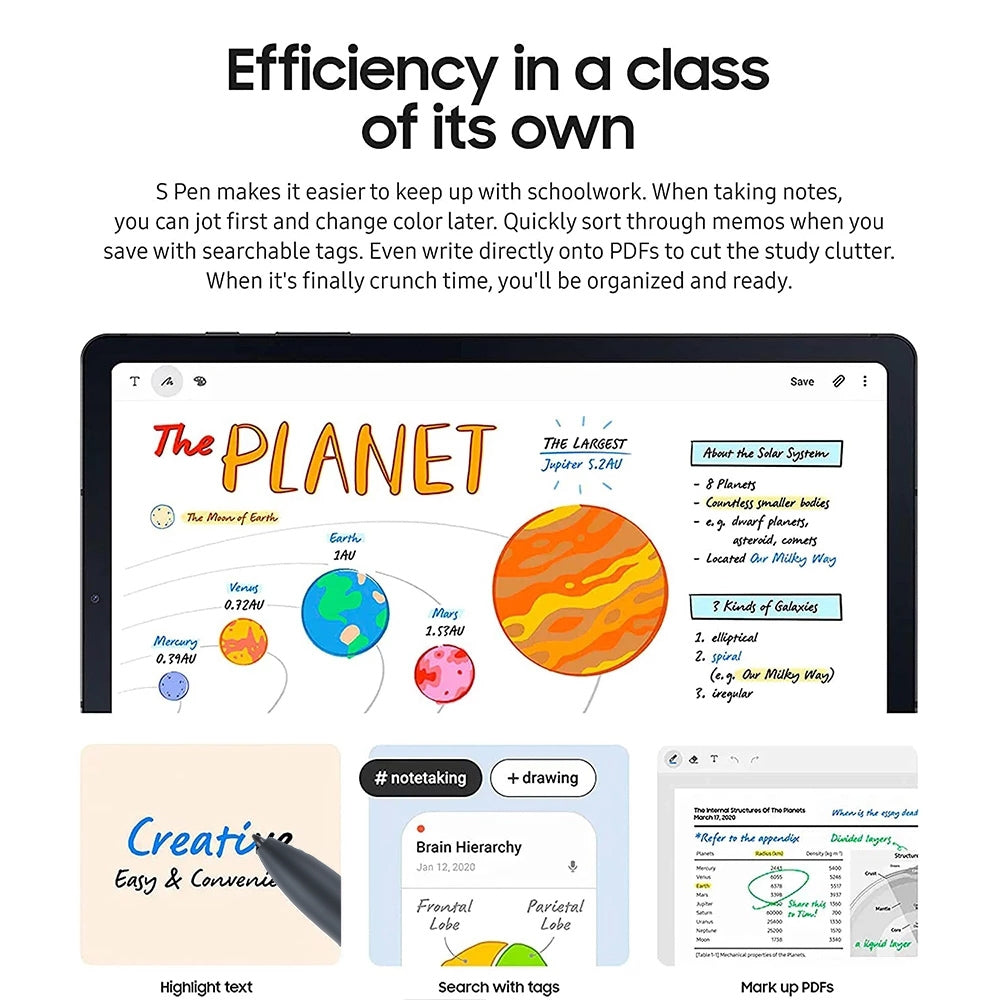 High Sensitivity Stylus Pen For Samsung Galaxy Tab S7/S7+/S7 FE/S8/S8+/S8 Ultra/S9/S9+/S9 Ultra/S10/S10+/S10 Ultra (Black)