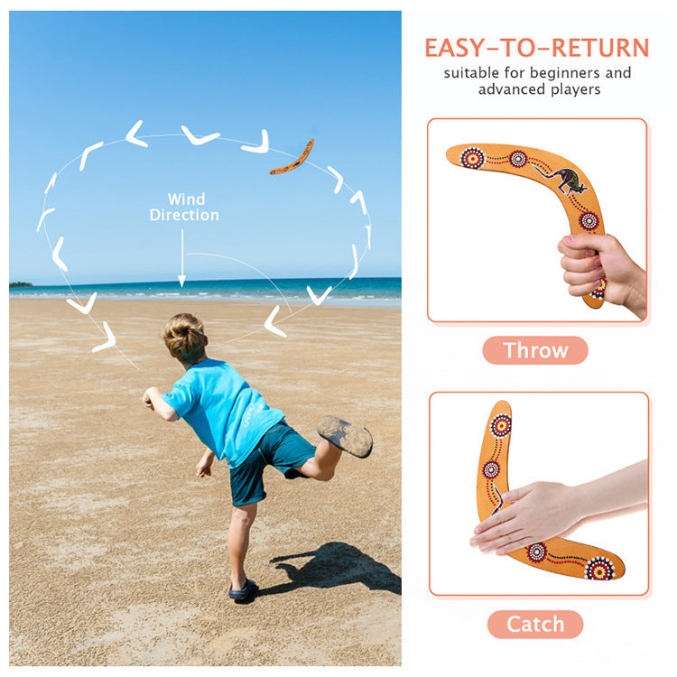 V-shaped Wooden Outdoor Sports Boomerang Toy