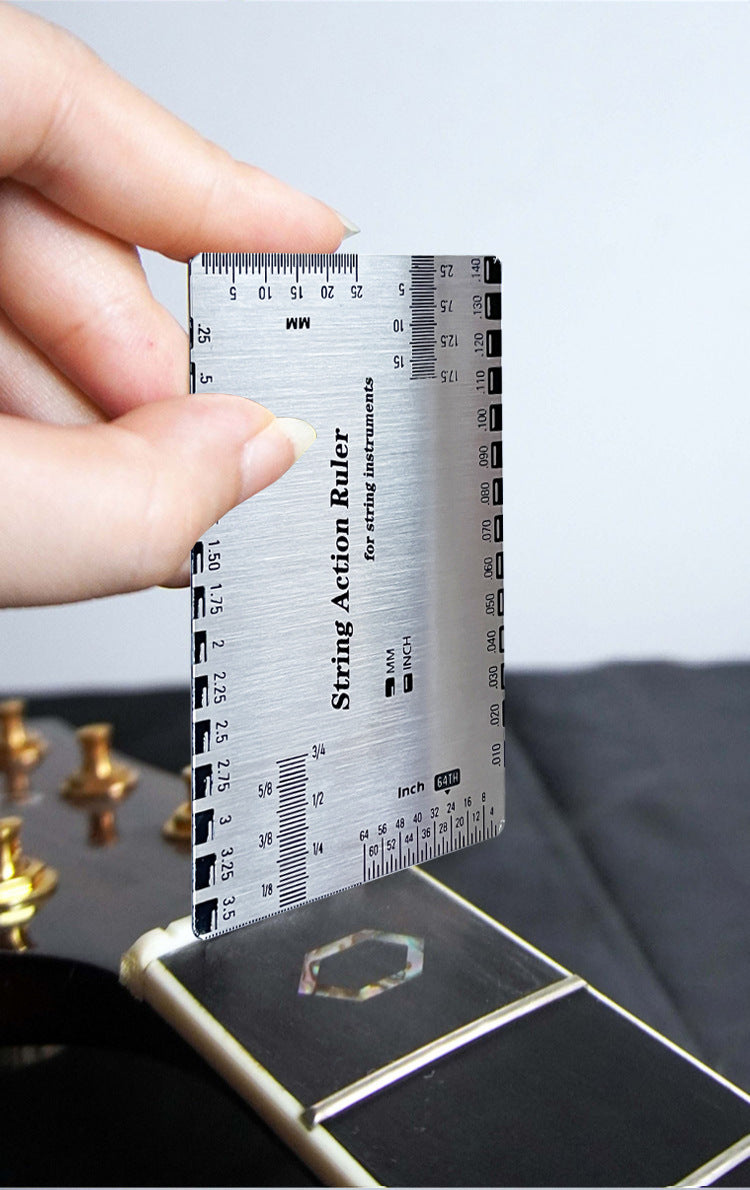 Stainless Steel Guitar String Action Ruler String Pitch