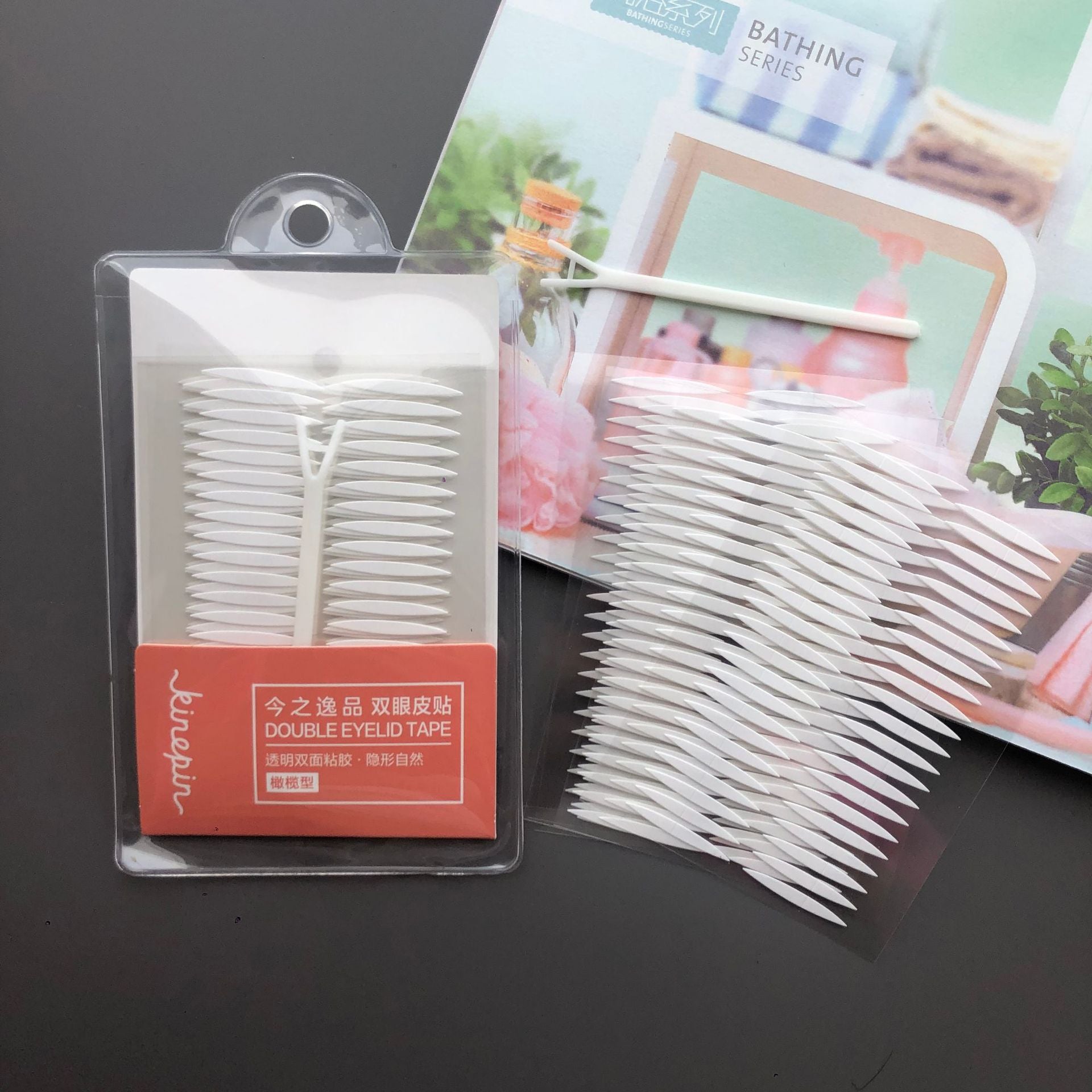 132 Pairs Olive Shape Invisible Double Eyelid Eye Tape Stickers - White