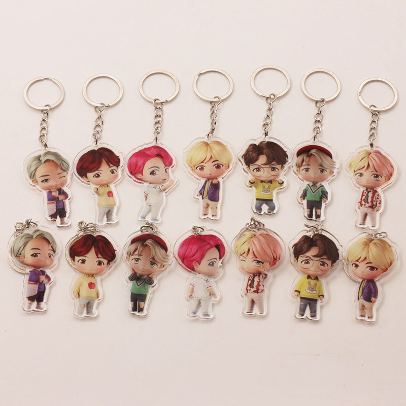 BTS Cartoon Frosted Acrylic Keychain - Jungkook
