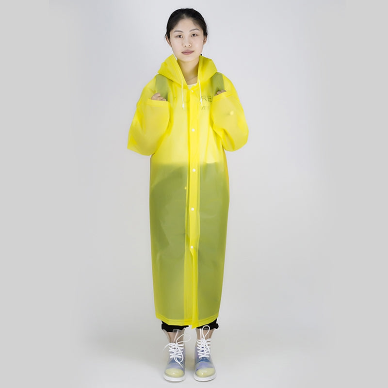 Long Sleeve Cuff Windproof Upgrade Version of One-piece Environmental Protection Transparent Raincoat Average Size
