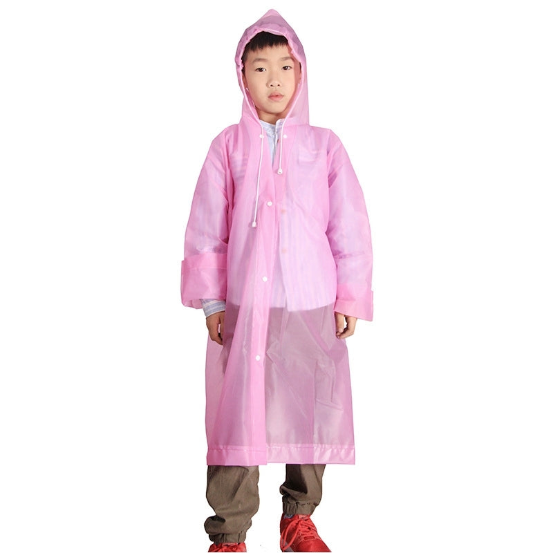 Outdoor Mountaineering Eva Thickened Children Fashion Raincoat Average Size(Pink)