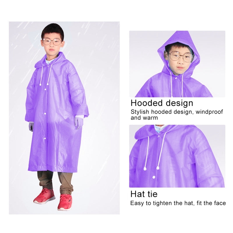 Outdoor Mountaineering Eva Thickened Children Fashion Raincoat Average Size(Purple)
