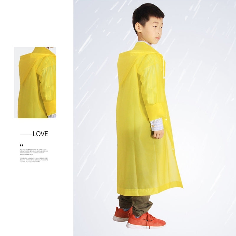 Outdoor Mountaineering Eva Thickened Children Fashion Raincoat Average Size(Yellow)