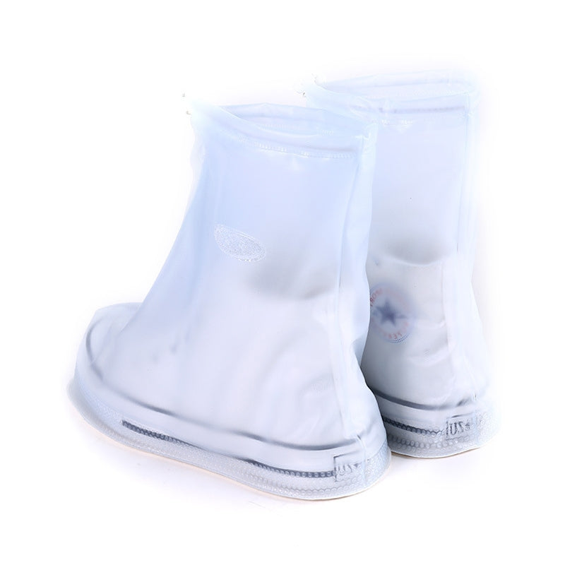 Fashion PVC Non-slip Waterproof Thick-soled Shoe Cover Size: S(White)