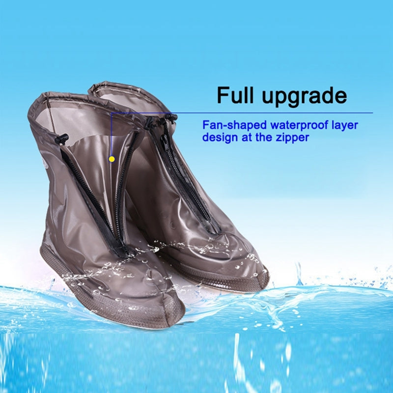 Fashion PVC Non-slip Waterproof Thick-soled Shoe Cover Size: S(White)