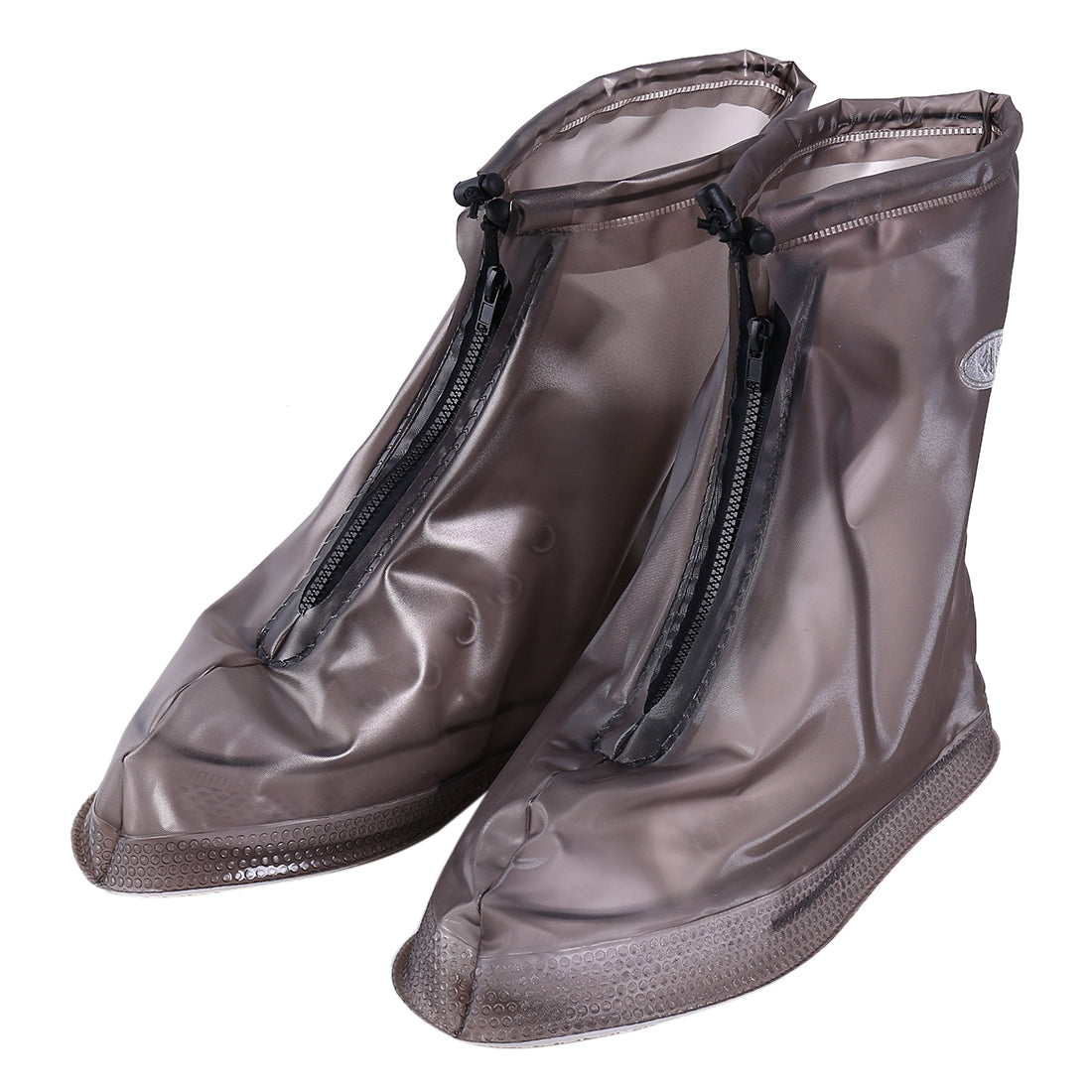Fashion PVC Non-slip Waterproof Thick-soled Shoe Cover Size: L(Coffee)