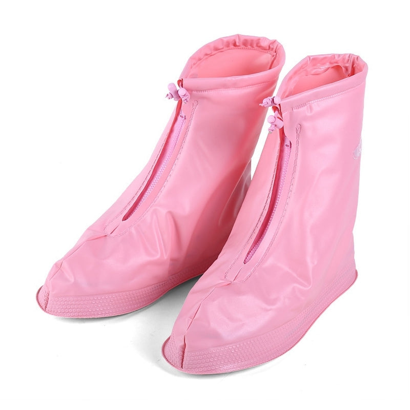 Fashion Children PVC Non-slip Waterproof Thick-soled Shoe Cover Size: M(Pink)