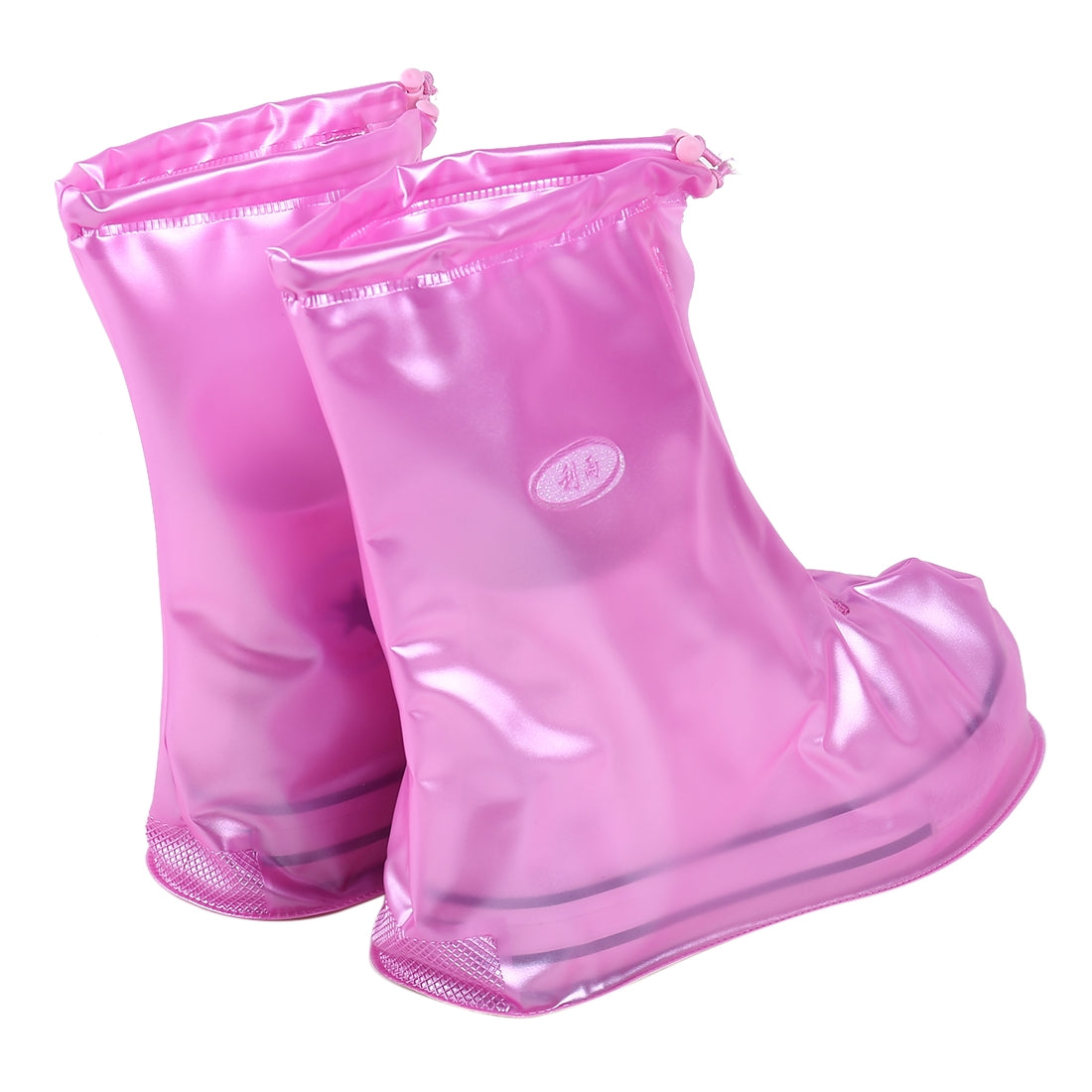 Fashion PVC Non-slip Waterproof Thick-soled Shoe Cover Size: XL(Pink)