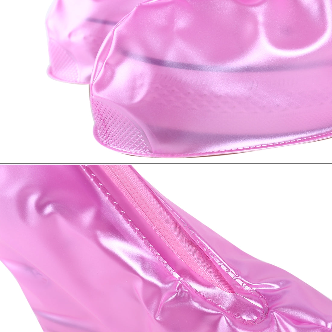 Fashion PVC Non-slip Waterproof Thick-soled Shoe Cover Size: XL(Pink)
